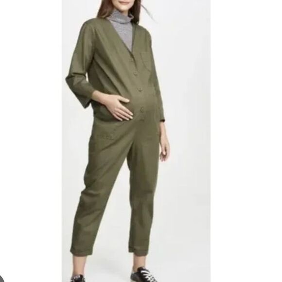 HATCH The Holly Jumper Maternity Jumpsuit in
Army Green size 3-D8 - Picture 1 of 10
